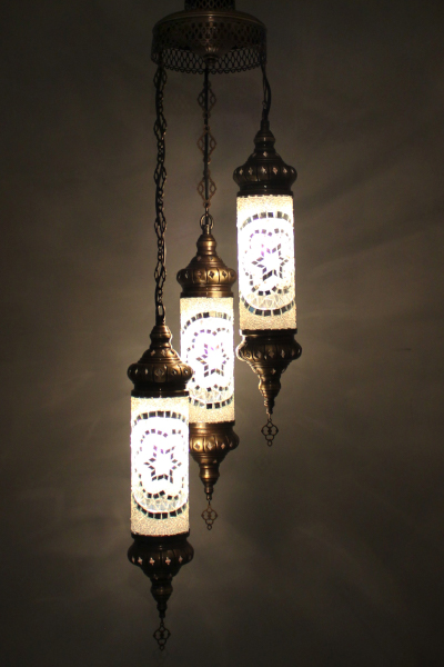 3in1 Cylinder Glass Antique Mosaic Sultan Chandelier